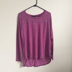 Seven7 Burnout Studded Long Sleeve Shirt